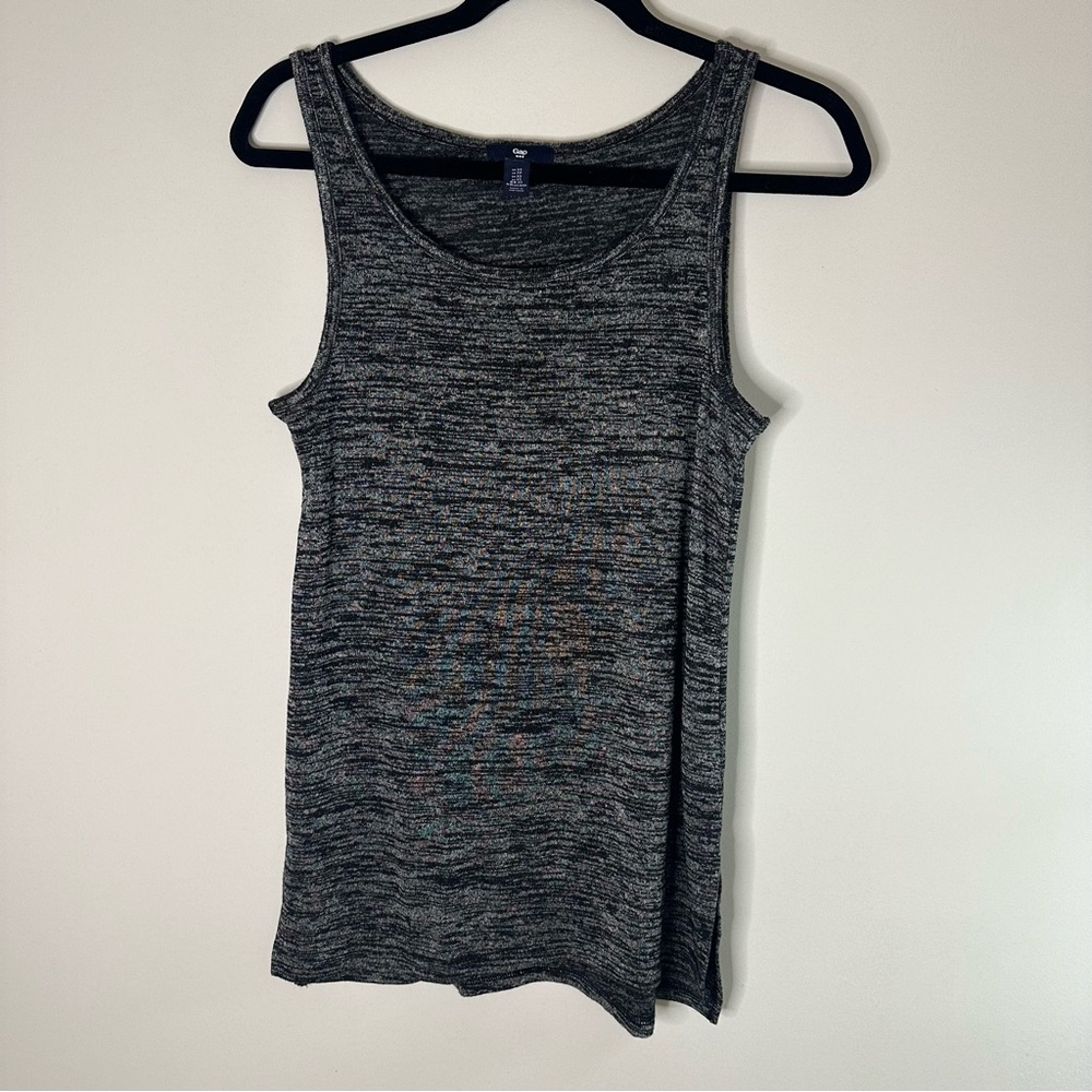 Gap women’s black heather knit tank top size XS